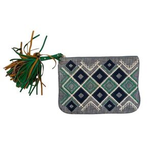 Merona Women’s Embroidered Chambray Tassel Clutch